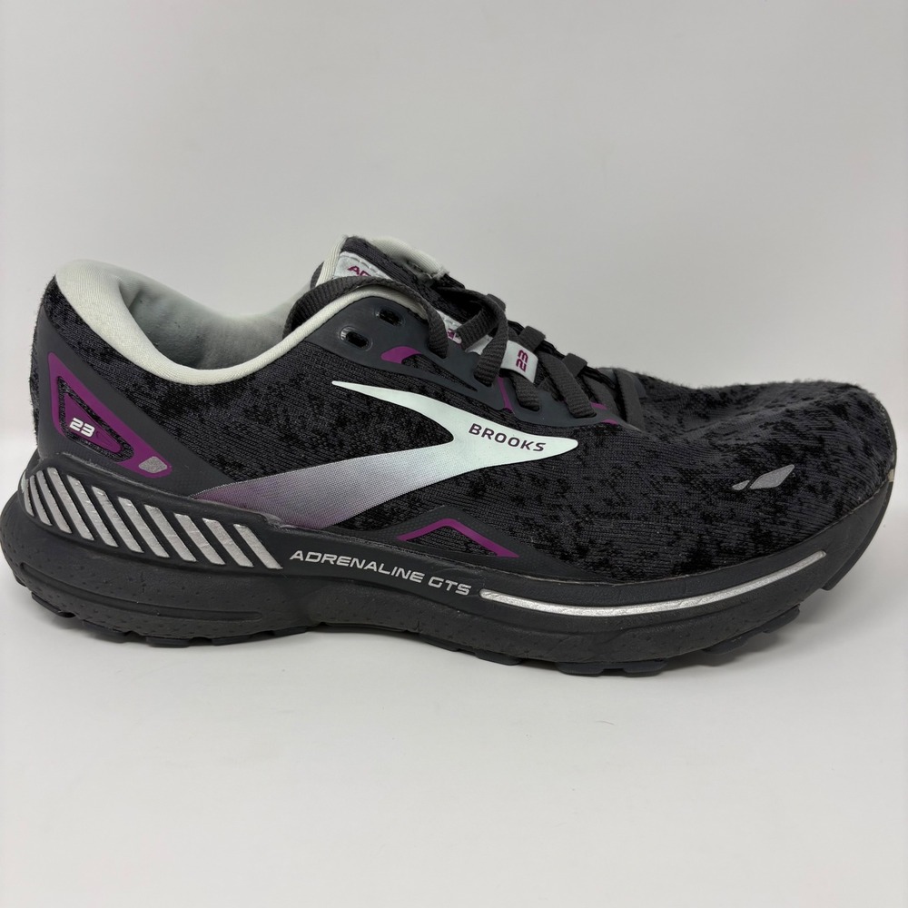 Brooks Adrenaline GTS 23 Womens Size 8 Wide Black Running Shoes (1203811D072)